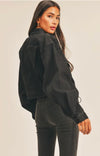 Tania Cropped Black Denim Jacket