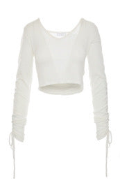 Polly Gathered Knit Long Sleeve Top