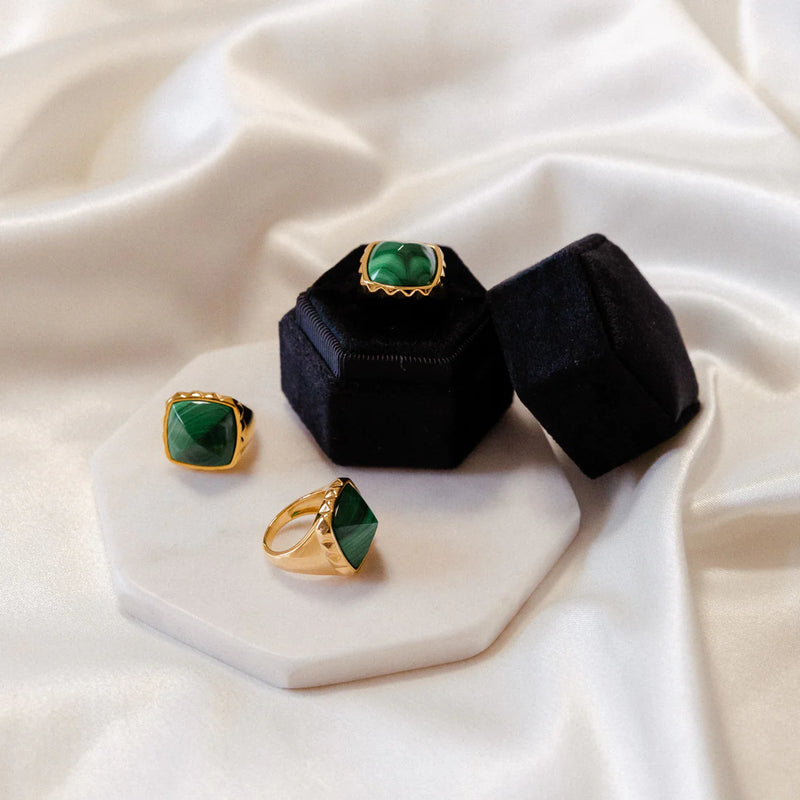Malachite Pyramid Ring
