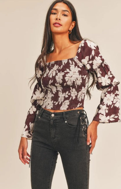 Sabrina Smocked Floral Top