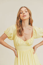 Sunny Yellow Grid Dress