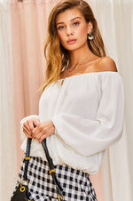 Off Shoulder Bubble Sleeve Top