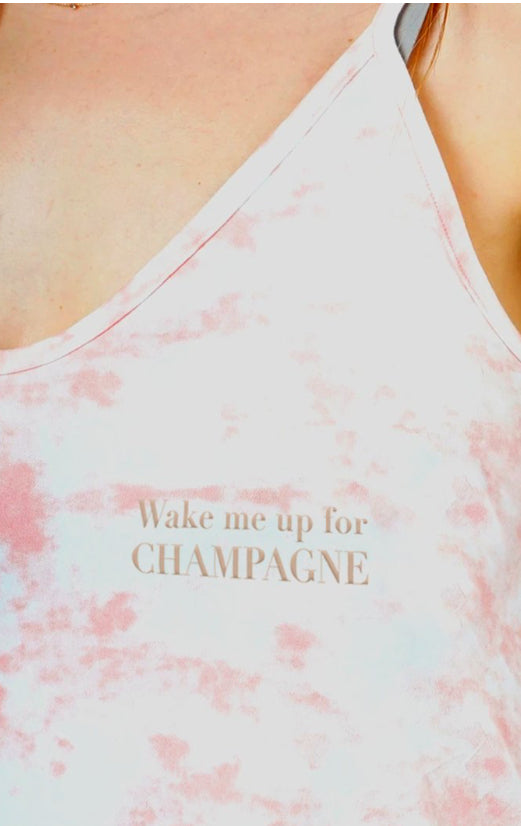 Wake Me Up For Champagne Slip Dress Pink Tie Dye