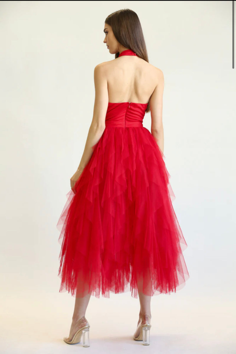 Goddess Red Tulle Special Occassion Dress