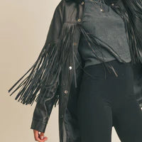 Wild West Black Fringe Shacket