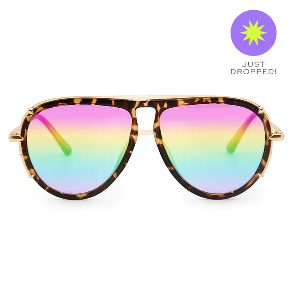 Ivy Luxe - Pride Tangle- Free Round Aviator Sunglasses