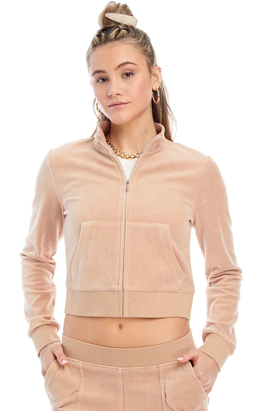 JUICY COUTURE MOCK NECK ZIP UP