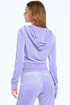 OG Big Bling Velour Hoodie- Freesia