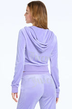 OG Big Bling Velour Hoodie- Freesia