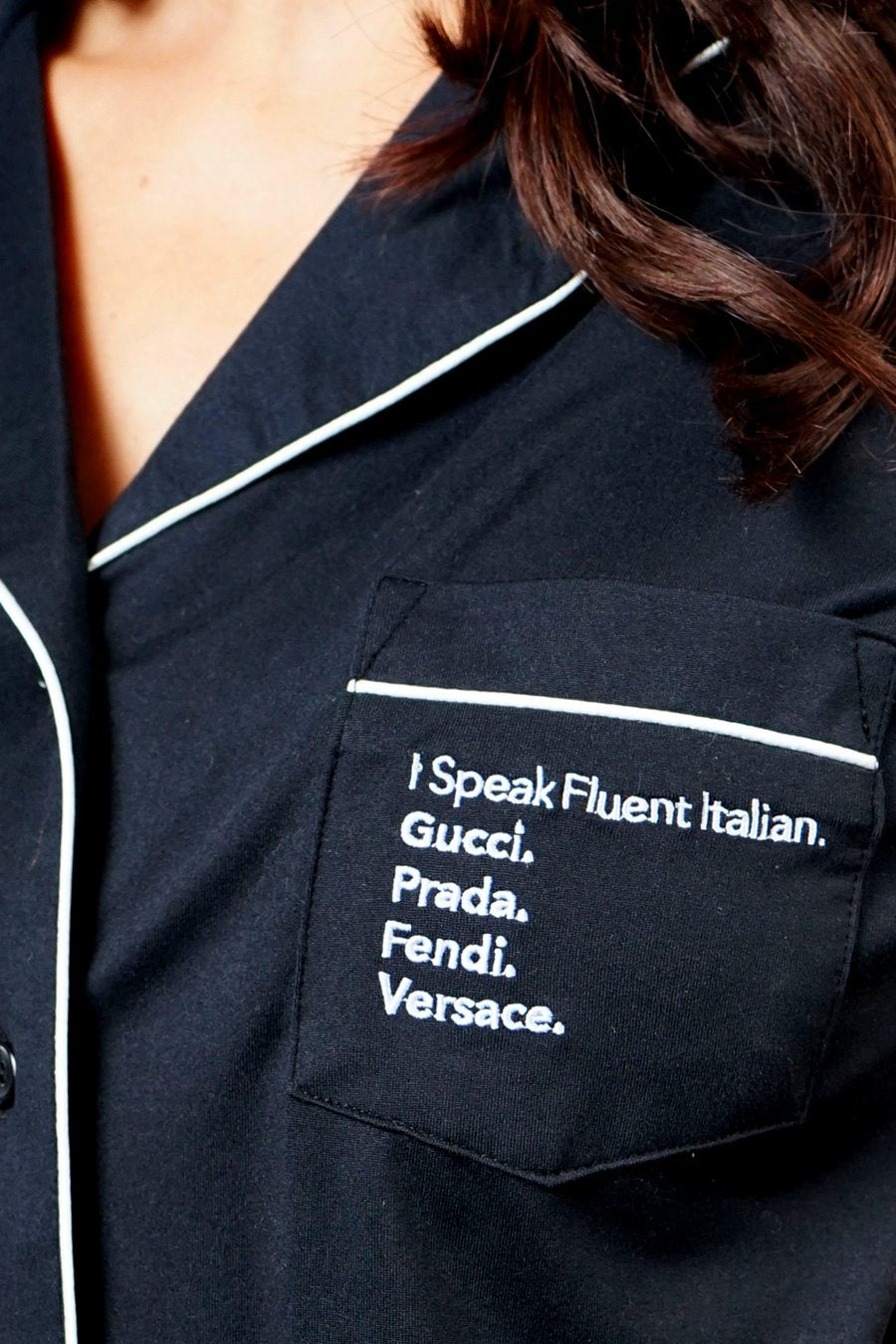 Short Set-I speak Italian Black Set
