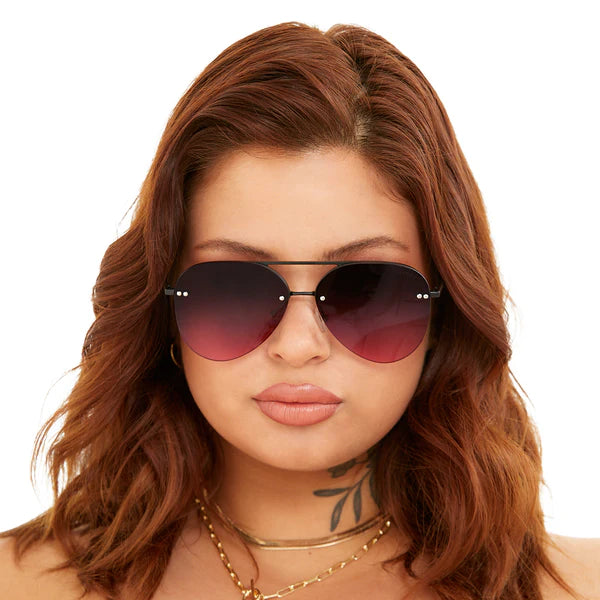 Smaller Megan 2 Ruby Metal Aviator Sunglasses