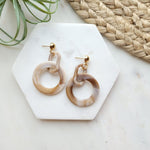 Cora / Resin Earrings with 18k Gold Plated Post Stainless Steel Posts