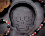 Spooky Skull Tray, Wooden Skull Dish Black