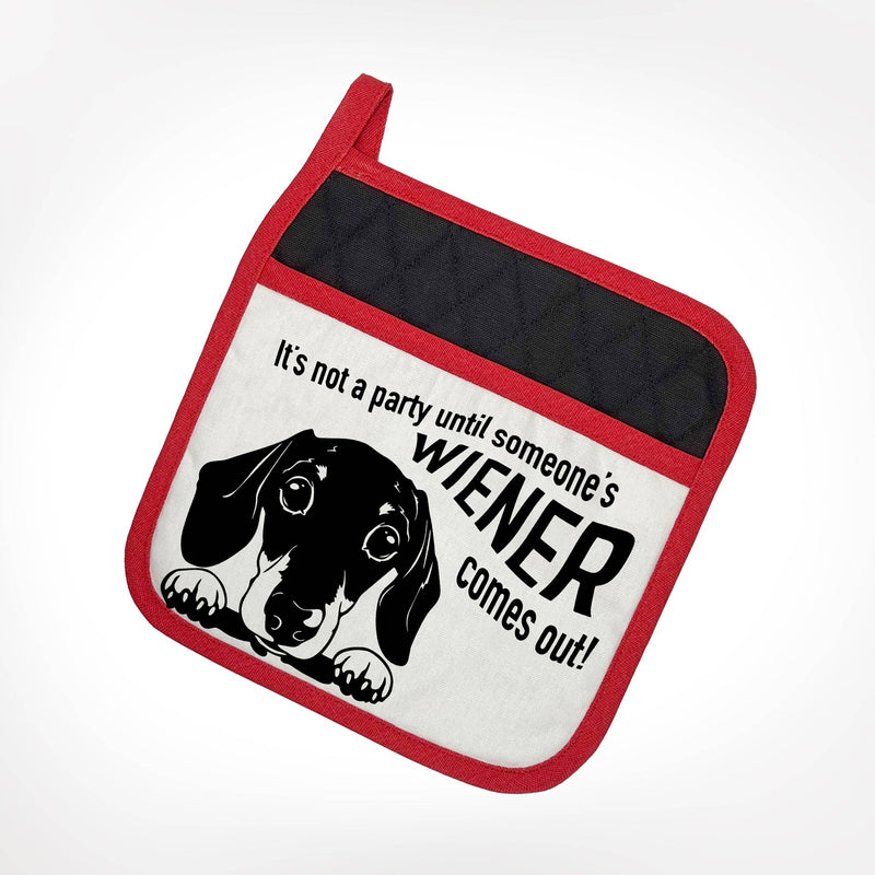 Wiener comes out Pot Holder