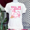 Hell On Heels Pink Cowgirl Boots Western Graphic Tee