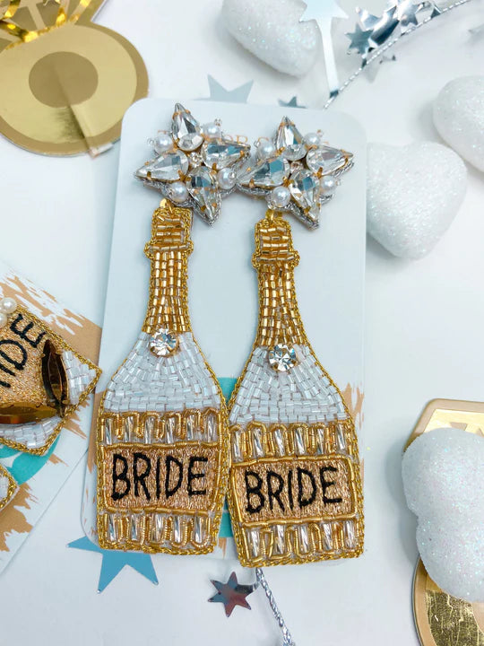 White and Gold Bride Bottles