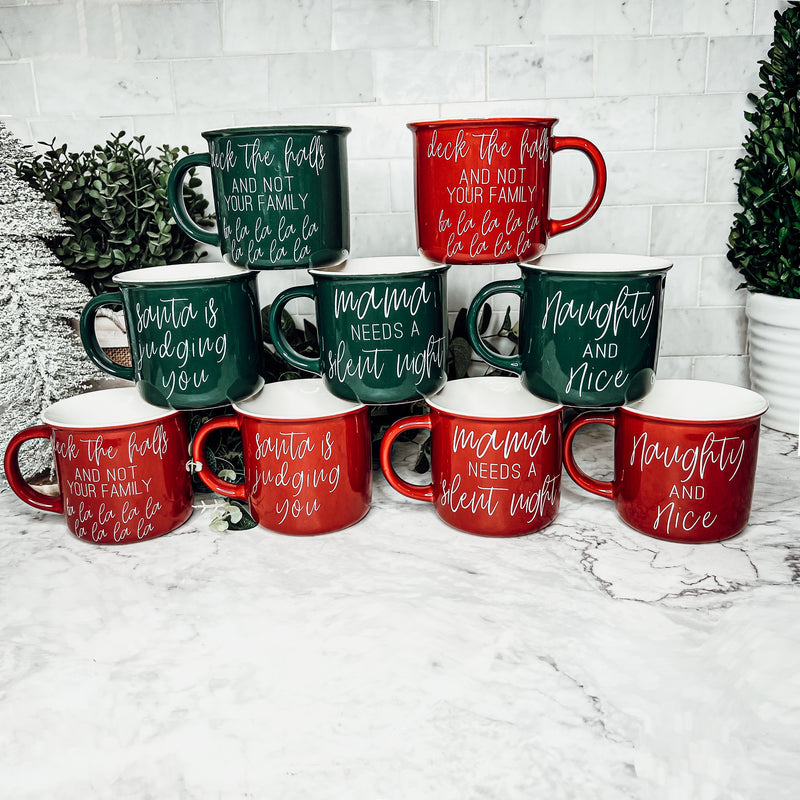 Mama Needs a Silent Night Green Mug