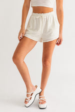 Ivory Elastic Waist Shorts