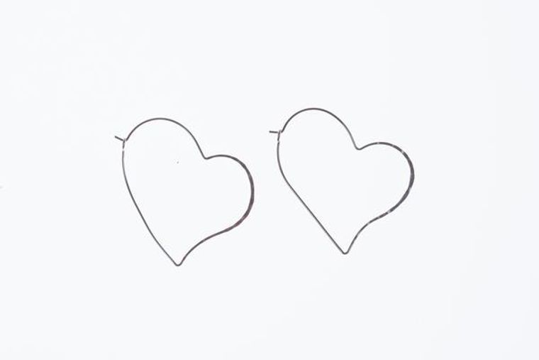 hammered heart hoop earrings