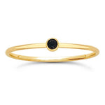 14k Gold Filled Black Gem Ring