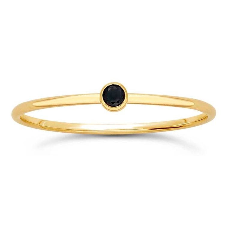 14k Gold Filled Black Gem Ring