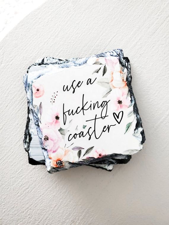 Use A Fucking Coaster Stone Coaster Set (Set of 4)