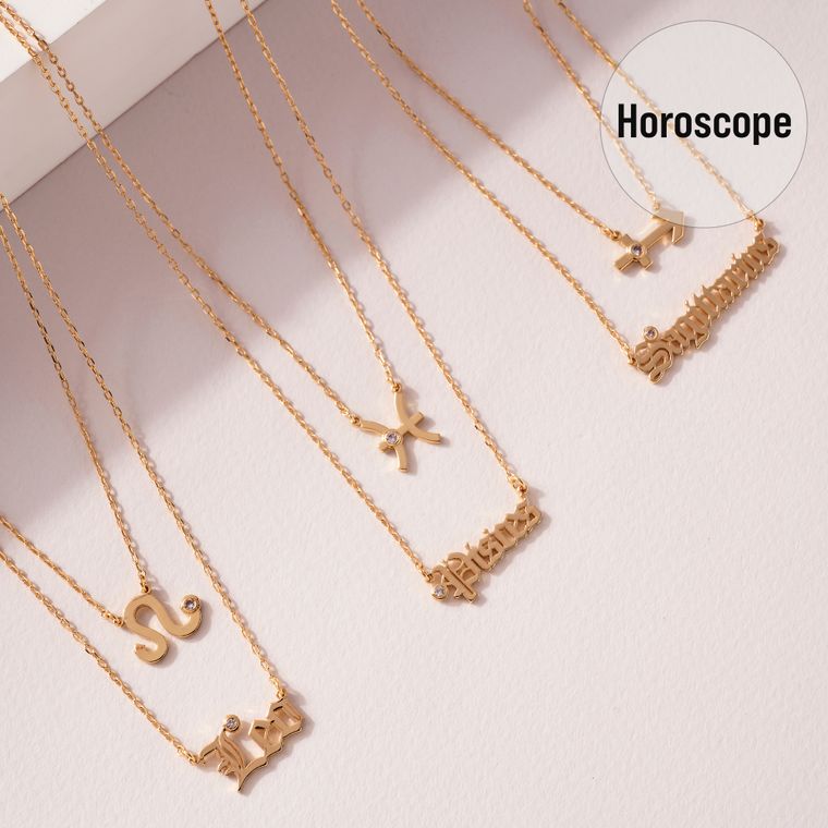 12 Assorted Zodiac Signs Layered Necklace