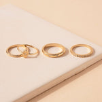 Set of 4 Rhinestone Rings