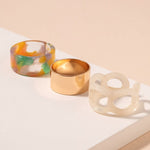 Acetate Tortoise Rings Set