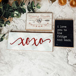 Valentines Dday Home Decor Signs Wood, Kissing Booth Sign, XOXO, Valentines Day Tray Styling Signs