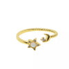Opal Star and Moon Ring