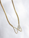 Cuban Chain Pearl Butterfly Necklace