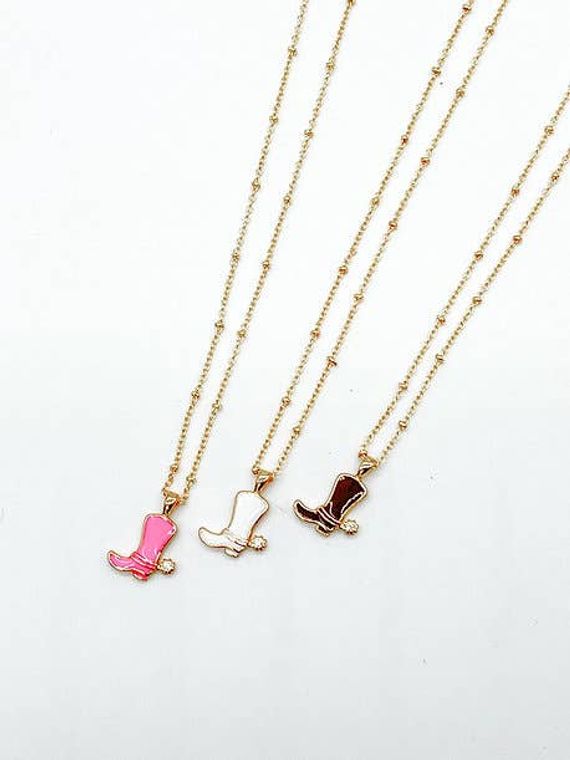 Dainty Cowboy Boot Necklaces