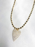 Gold Ball Chain + Heart Necklace