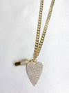 Gold Cuban Chain + Diamond Heart Pill