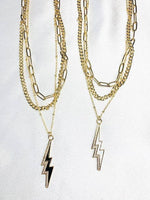 Lightning Bolt Layered Necklace Set