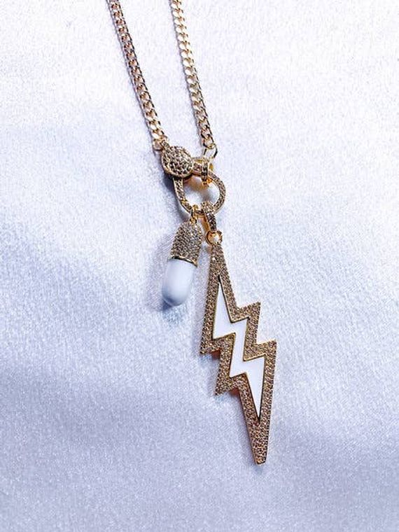 Lightning Bolt Pill Necklce