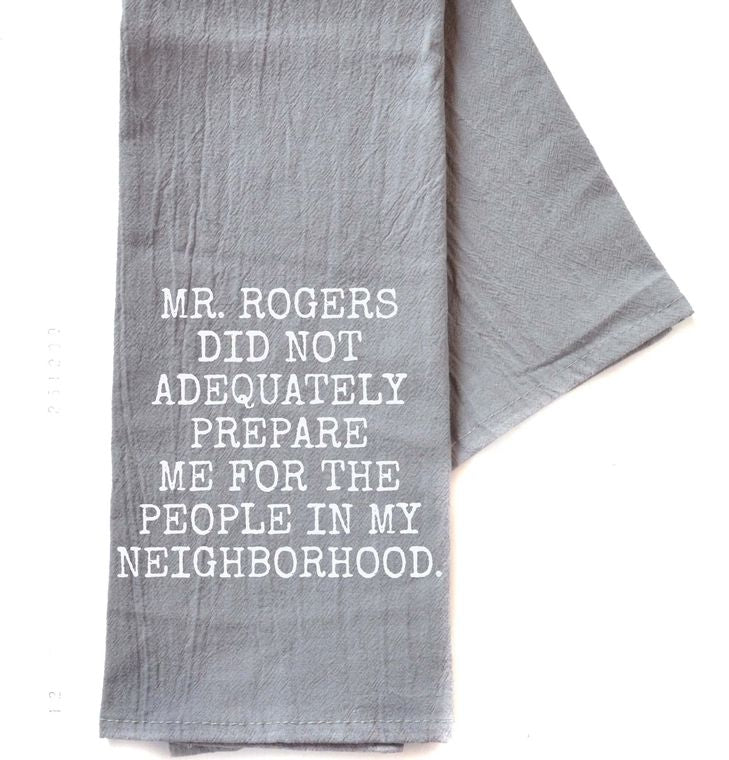 Gray Tea Towel - Mr. Rogers Neighborhood Cotton Tea Towel