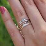 14k Gold Filled Black Gem Ring