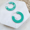 Eva Hoops - Jungle Green / Acrylic Hoop Earrings