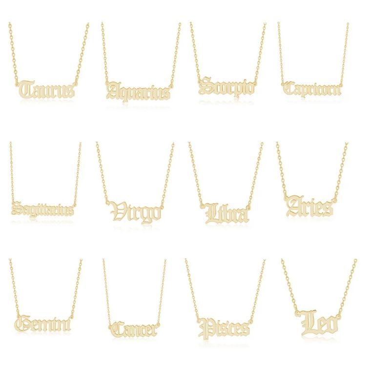 Jency Gold Zodiac Necklace ARIES