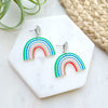 Happy Day Rainbow - Classic Colors / Druzy + Acrylic Earrings