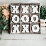 Valentines Day Home Decor - Cottage & Farmhouse Tabletop Decor + Tic Tac Toe Game