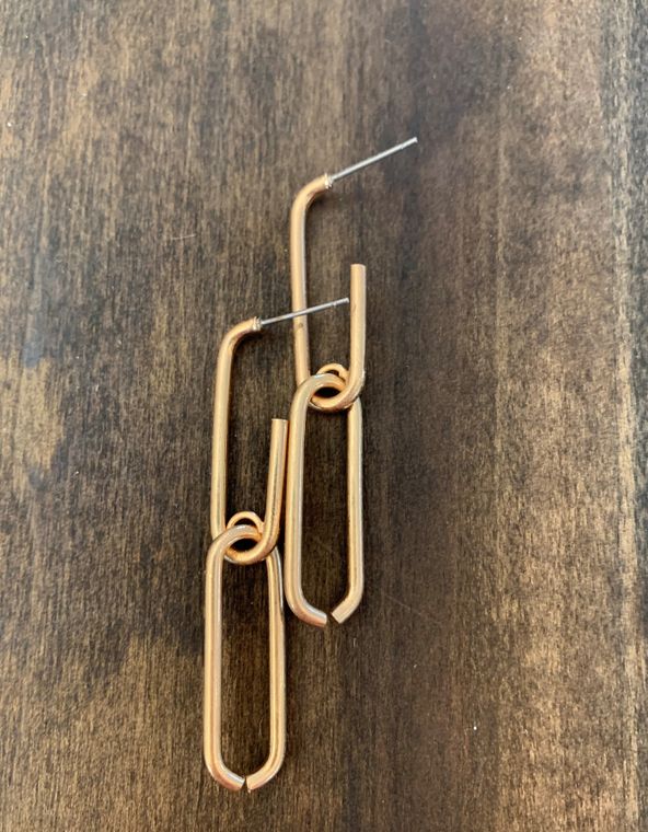 paper clip dangle earrings