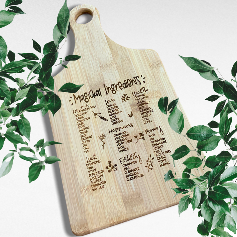 Magical Ingredients Bamboo Cutting Board