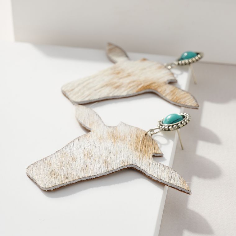 Calf Hair Cow Dangling Earrings