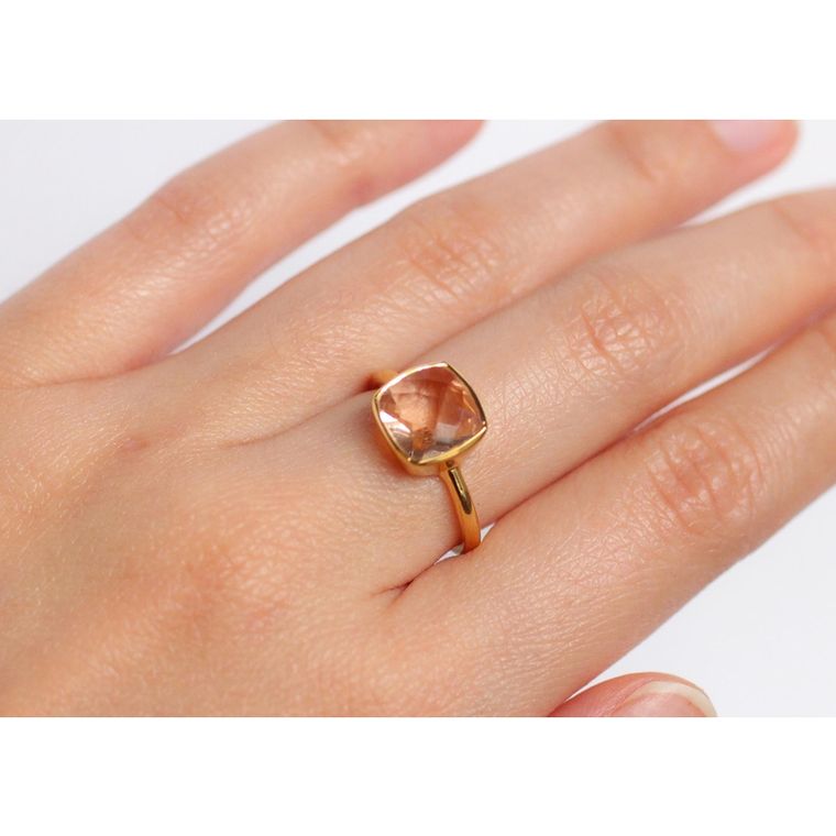 Morganite Gold Gem Ring
