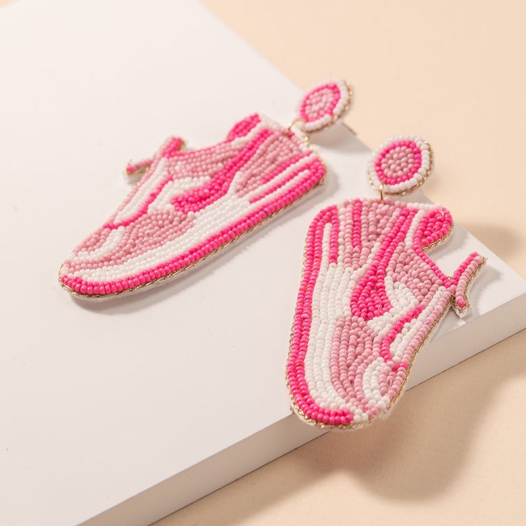 Seed Beaded Sneakers Earrings