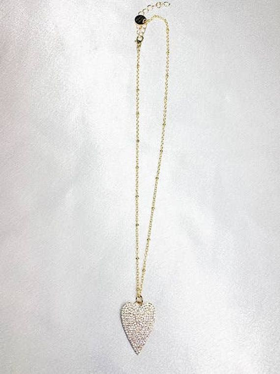 Dainty Ball Chain + Diamond Heart