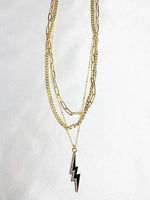 Lightning Bolt Layered Necklace Set